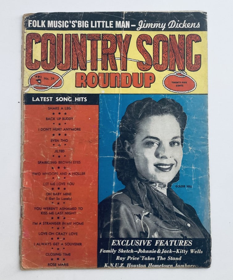 VTG Country Song Roundup Magazine September 1954 Goldie Hill No Label