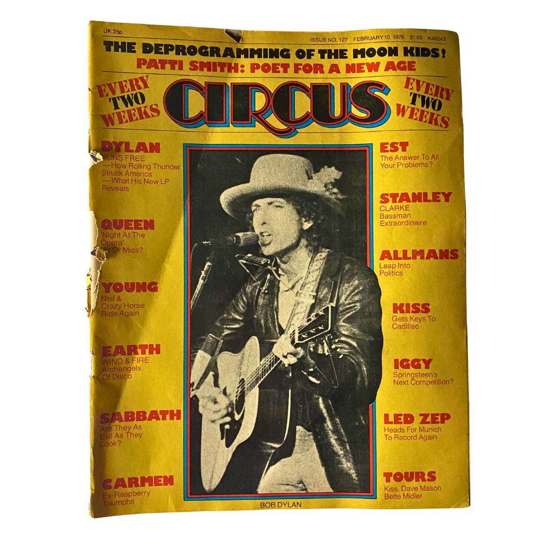 VTG Circus Magazine February 10 1976 Bob Dylan GD Interior w Poster No Label