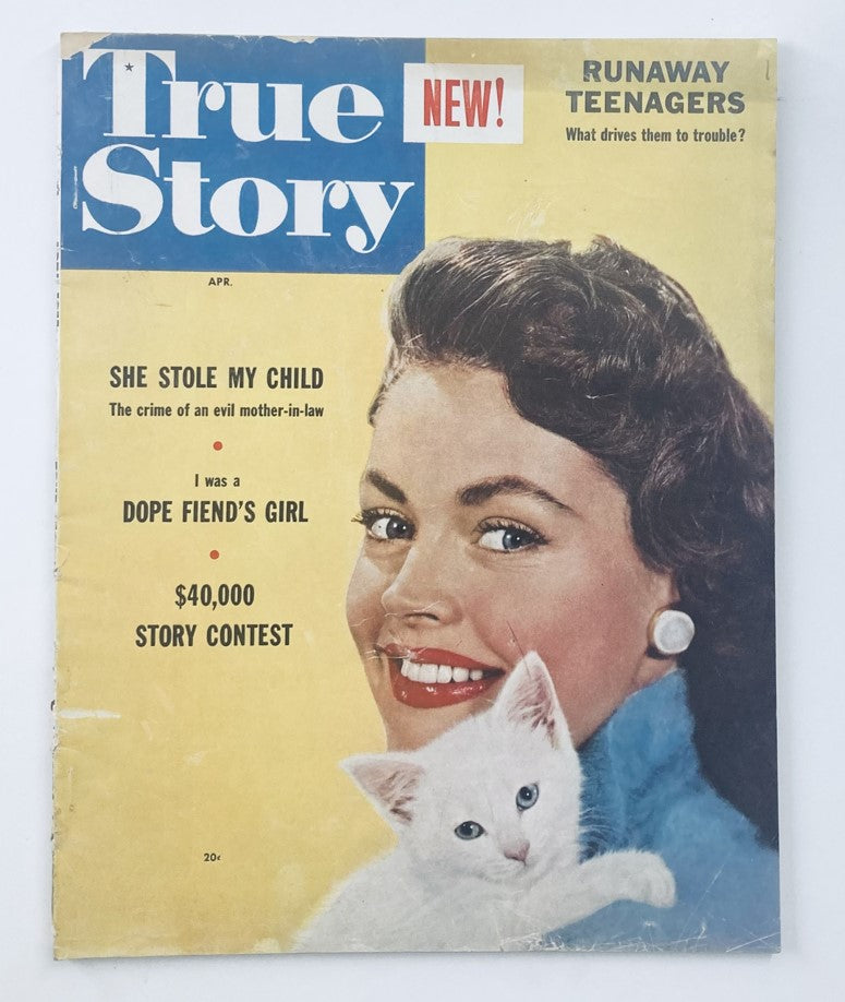 VTG True Story Magazine April 1955 Vol 72 No. 3 Dope Friend's Girl No Label