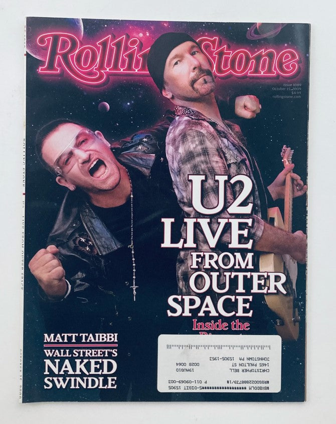 Rolling Stone Magazine October 15 2009 Issue 1089 U2 Live from Outer Space