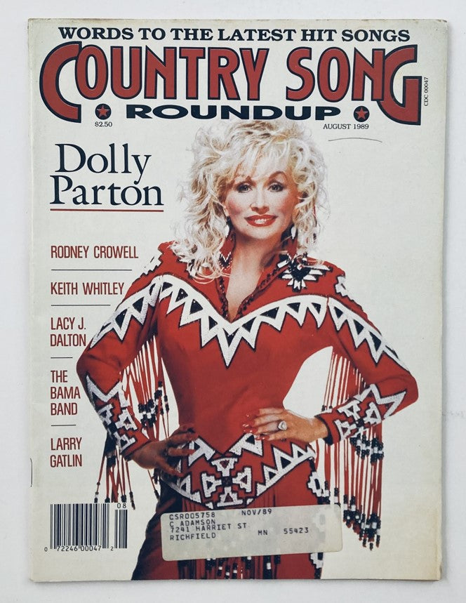 VTG Country Song Roundup Magazine August 1989 Dolly Parton & Rodney Crowell