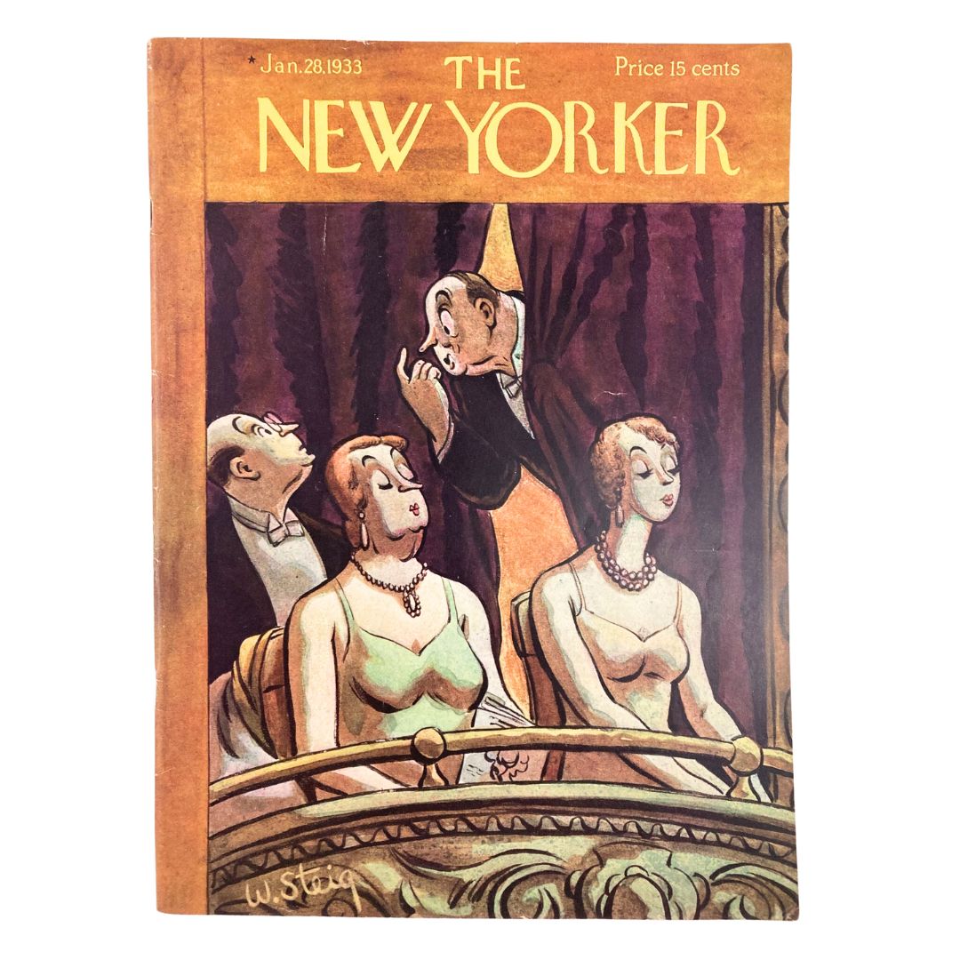 The New Yorker Magazine January 28 1933 Couples at Theatre by William Steig