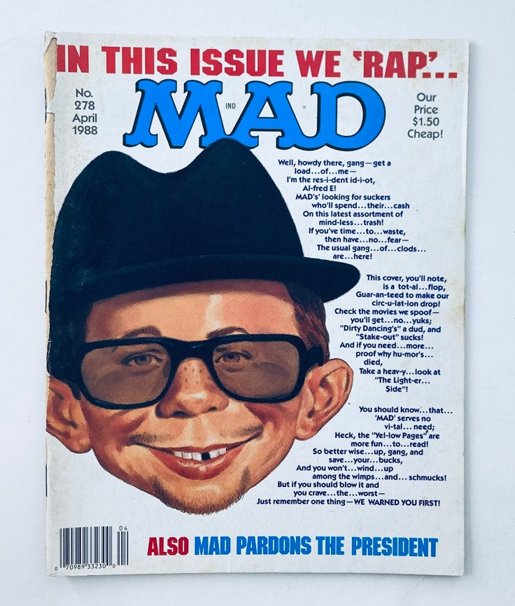 VTG Mad Magazine April 1988 No. 278 Dorky Dancing 2.0 GD Good No Label