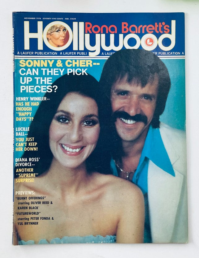 VTG Rona Barrett's Hollywood Magazine November 1976 Sonny and Cher VG No Label