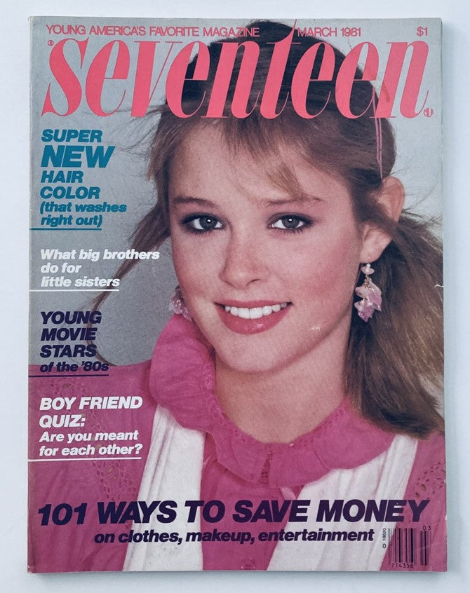 VTG Seventeen Magazine March 1981 Young Movie Stars of the '80s No Label