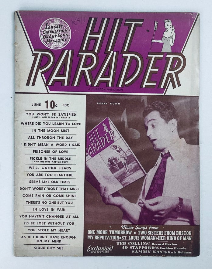 VTG Hit Parader Magazine June 1946 Perry Como and In Love In Vain No Label