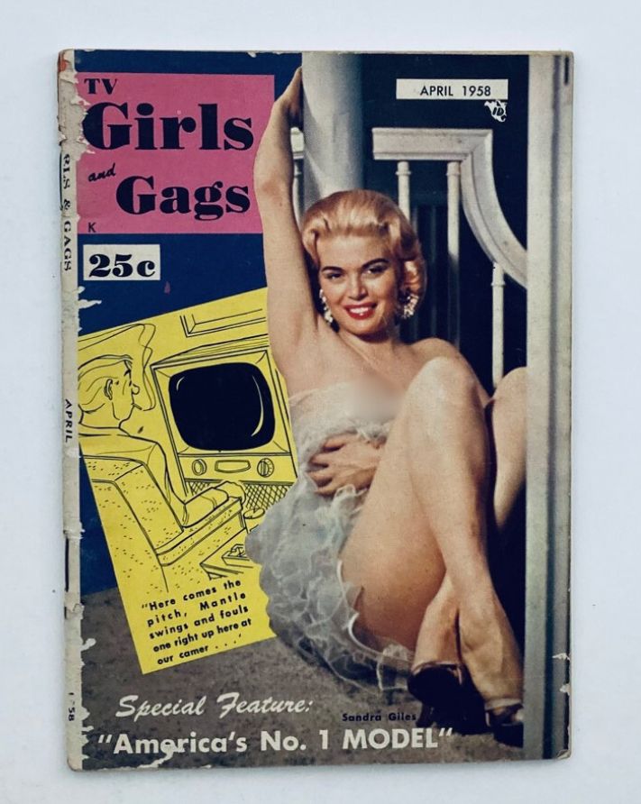 VTG TV Girls and Gags Magazine April 1958 Vol 5 No. 1 Sandra Giles No Label