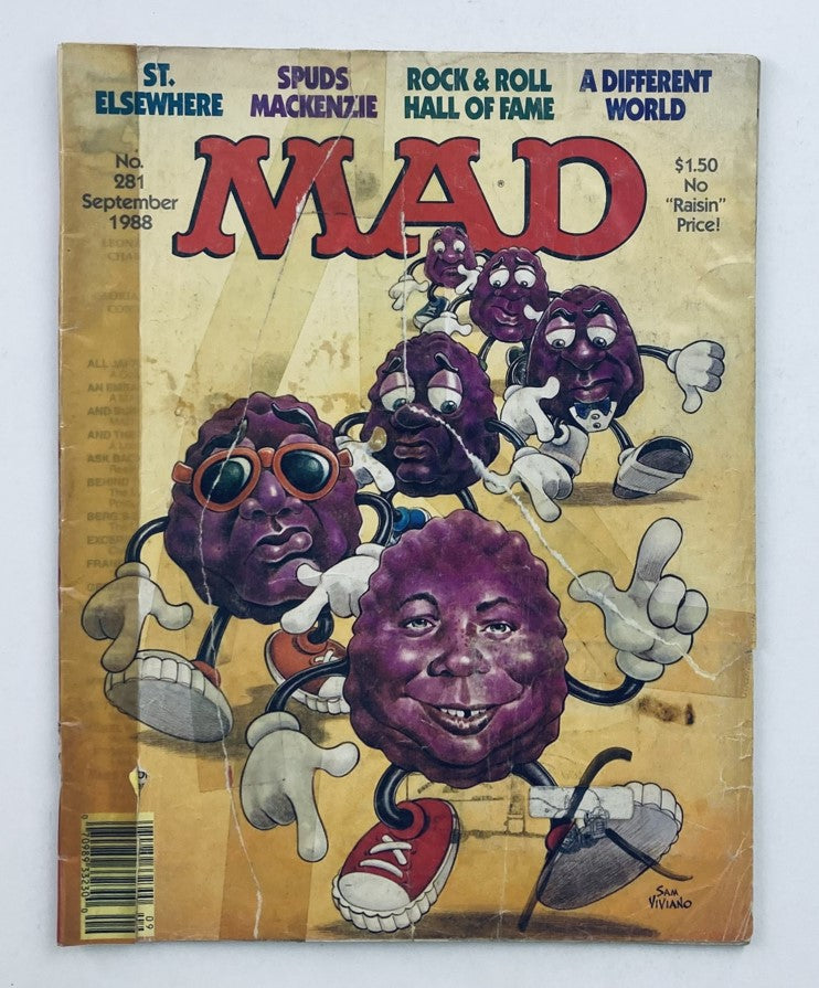 Mad Magazine September 1988 No. 281 Rock & Roll Hall of Fame 2.0 Good No Label