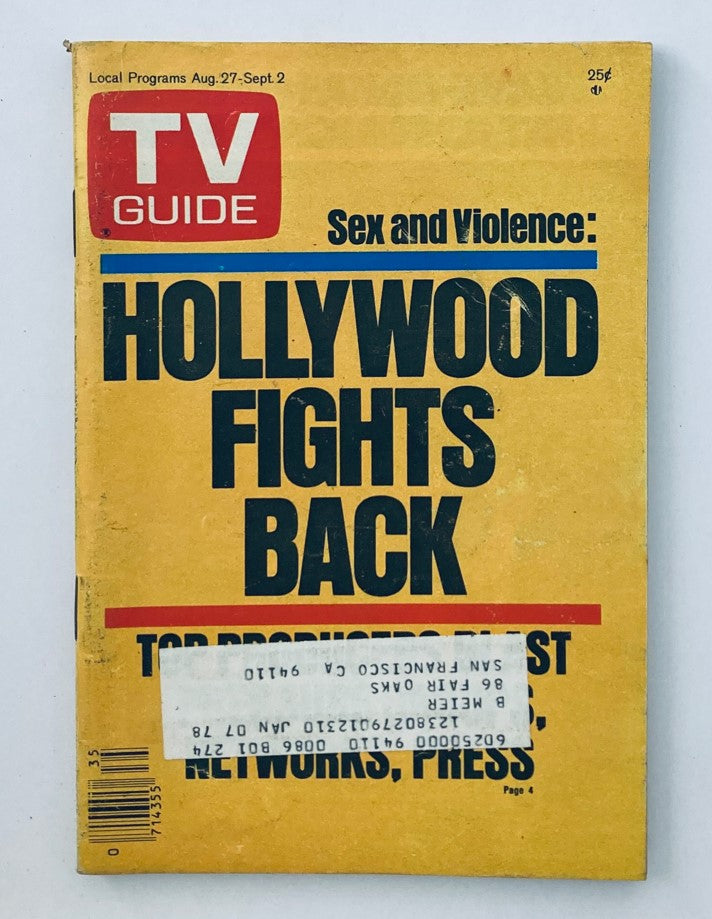 TV Guide Magazine August 27 1977 Hollywood Fights Back San Francisco Metro Ed.