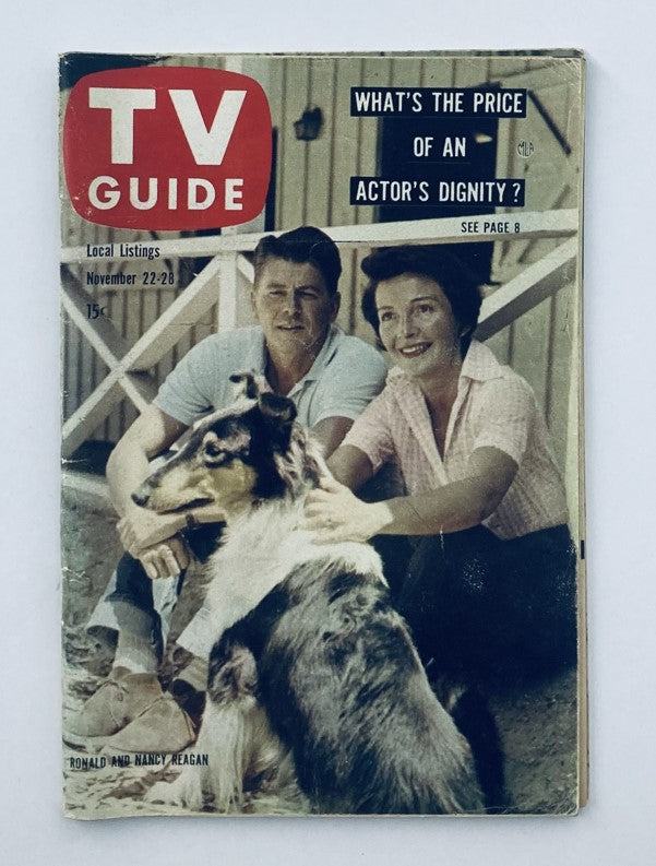 TV Guide Magazine November 22 1958 Ronald & Nancy Reagan Georgia Ed. VG No Label