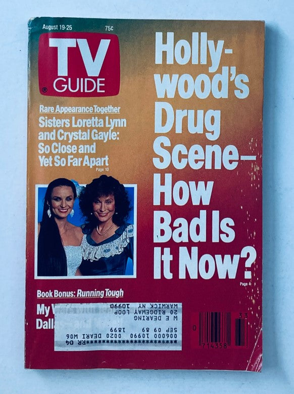 TV Guide Magazine August 19 1989 Crystal Gayle & Loretta Lynn NY Metro Ed.