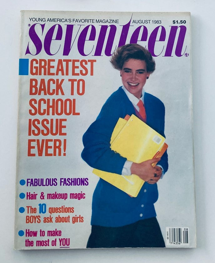 VTG Seventeen Magazine August 1983 Cover Girl Tara Fitzpatrick No Label VG