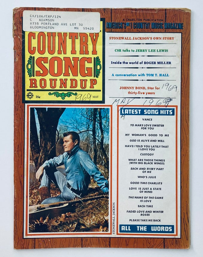 VTG Country Song Roundup Magazine May 1969 Stonewall L. Jackson's Own Story