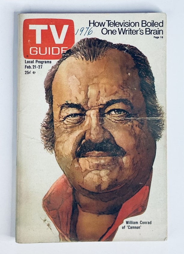 TV Guide Magazine February 21 1976 #1195 William Conrad WA-Baltimore Ed No Label