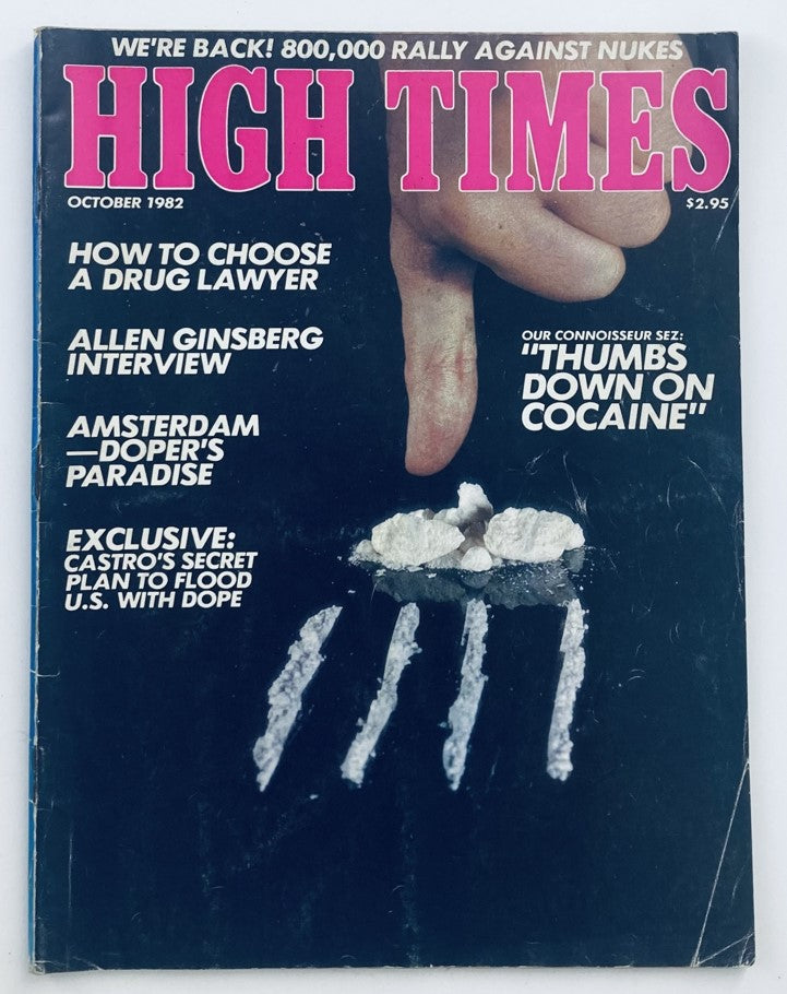 VTG High Times Magazine October 1982 #86 Allen Ginsberg Interview No Label