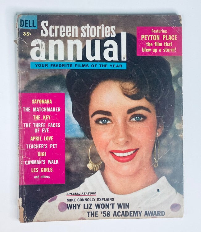 VTG Screen Stories Magazine Annual 1959 No. 13 Elizabeth Taylor No Label