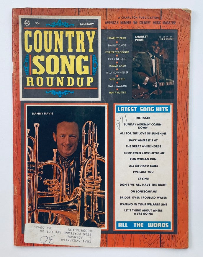 VTG Country Song Roundup Magazine January 1971 Danny Davis & Charley Pride