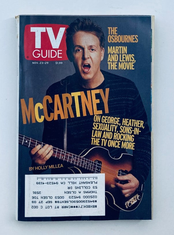 TV Guide Magazine November 23 2002 Paul McCartney San Francisco Metro Ed.