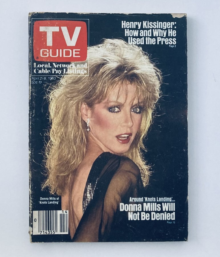 TV Guide Magazine April 2 1983 Donna Mills LA Metro Ed. No Label