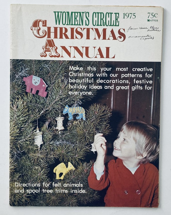 VTG Women's Circle Magazine 1975 Christmas Annual Decorations No Label