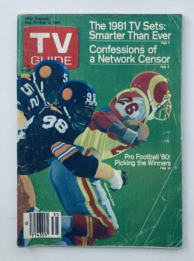 TV Guide Magazine August 30 1980 Football Winners Kansas State Ed. No Label