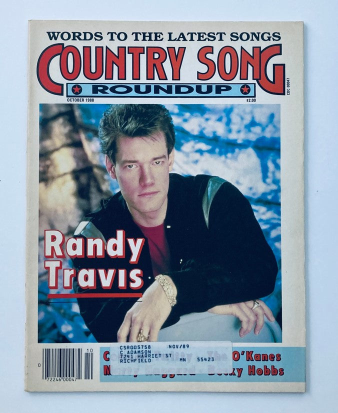 VTG Country Song Roundup Magazine October 1988 Randy Travis & Marty Haggard