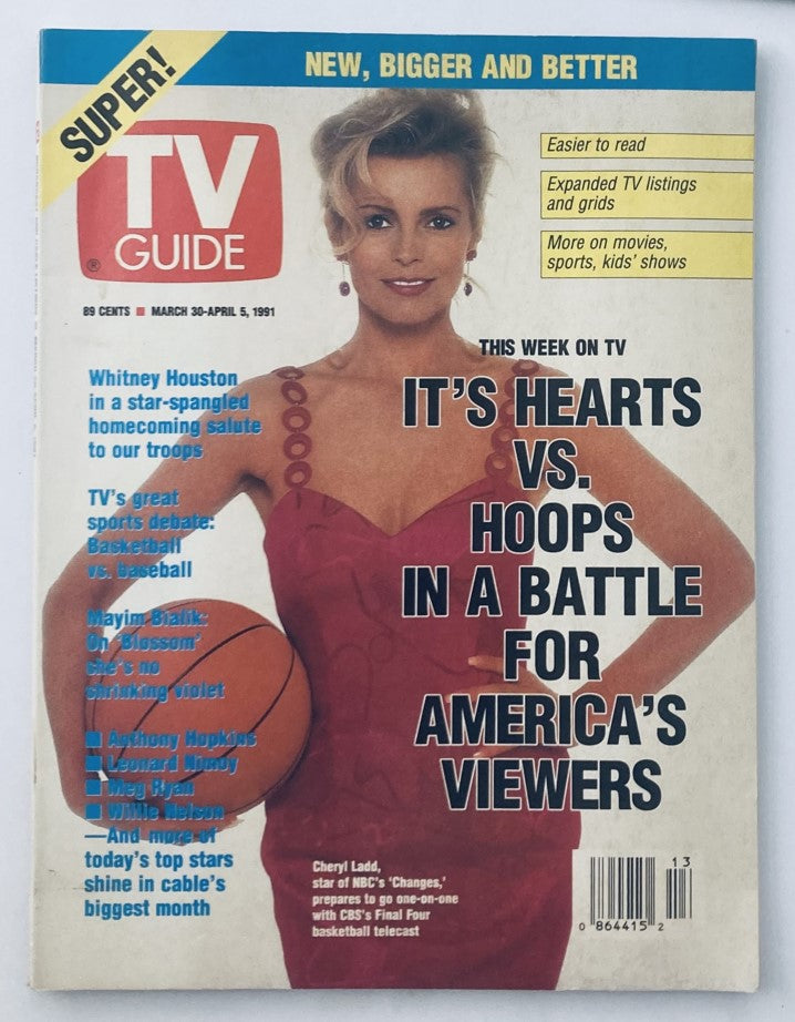 TV Guide Magazine March 30 1991 Cheryl Ladd Pittsburgh Metro Ed. No Label VG