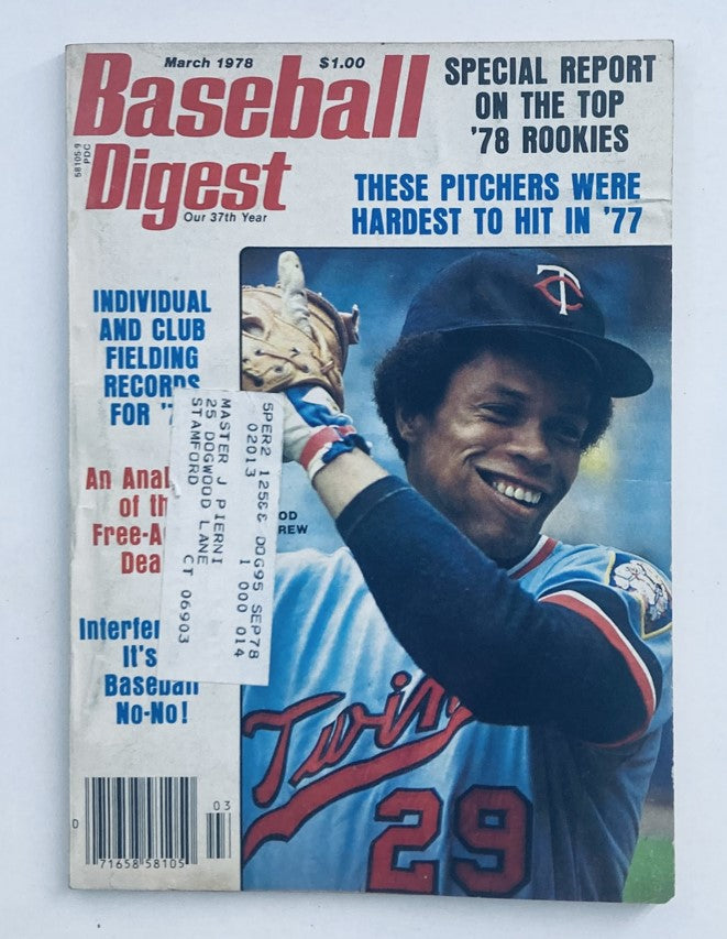 VTG Baseball Digest Magazine March 1978 Rod Carew The Top '78 Rookies