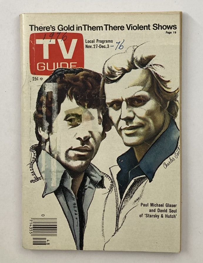 TV Guide Magazine November 27 1976 #1235 Paul Glaser David Soul WA-Baltimore Ed.