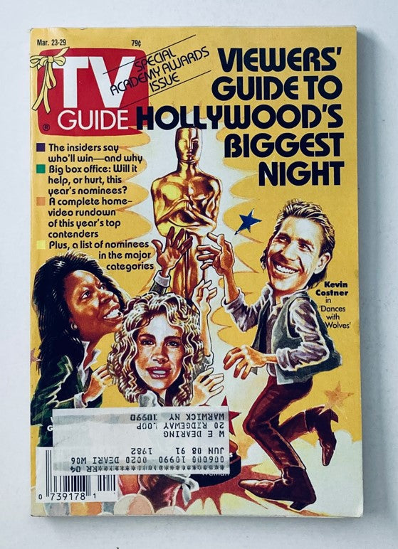 TV Guide Magazine March 23 1991 Kevin Costner, Whoopi Goldberg NY Metro Ed.