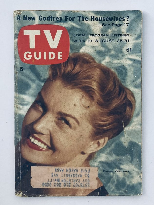 TV Guide Magazine August 25 1956 #178 Esther Williams New England Ed.