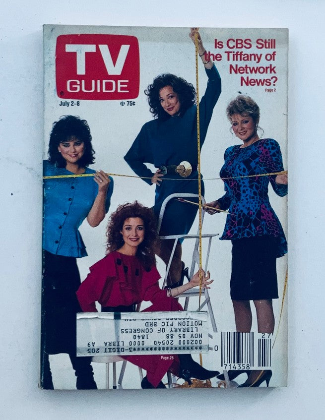 TV Guide Magazine July 2 1988 Delta Burke, Dixie Carter WA-Baltimore Ed.