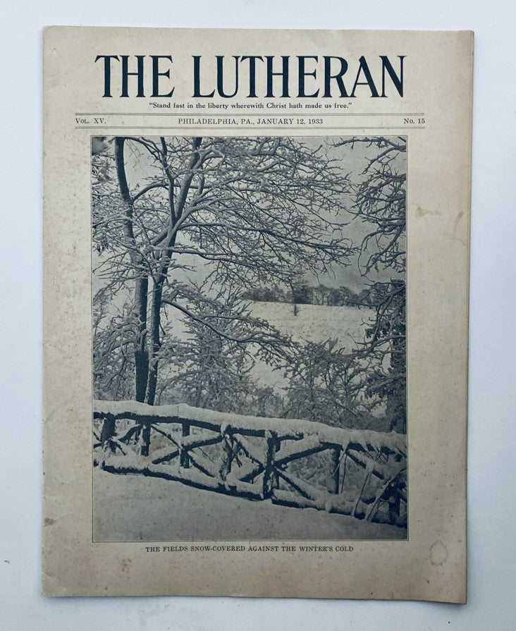 VTG The Lutheran Magazine January 12 1933 The Fields Snow-Covered No Label