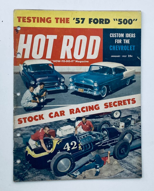 VTG Hot Rod Magazine January 1957 Vol 10 No. 1 Stock Car Racing Secrets No Label