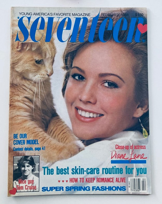 VTG Seventeen Magazine February 1984 Close - Up Actress Diane Lane No Label VG