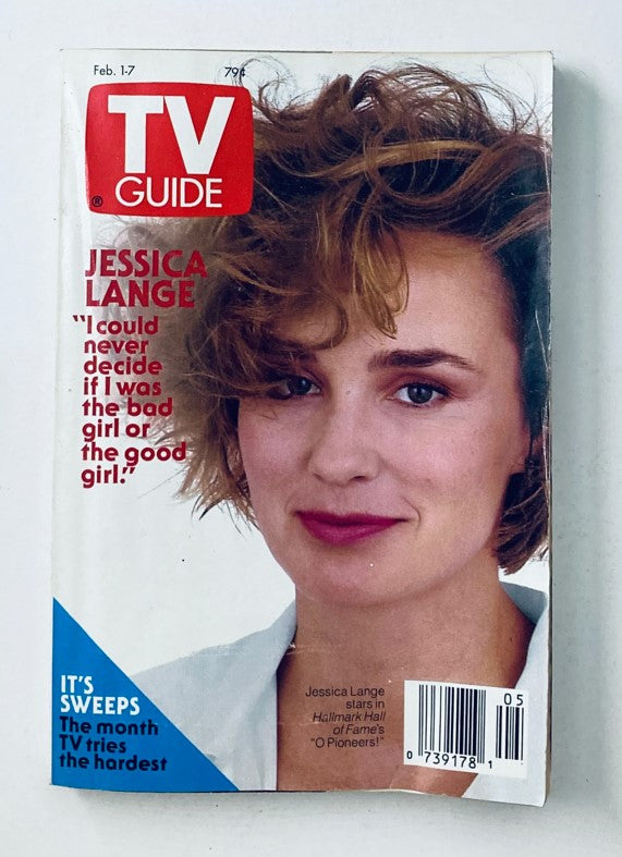 TV Guide Magazine February 1 1992 Jessica Lange in "O Pioneers!" NY Metro Ed.