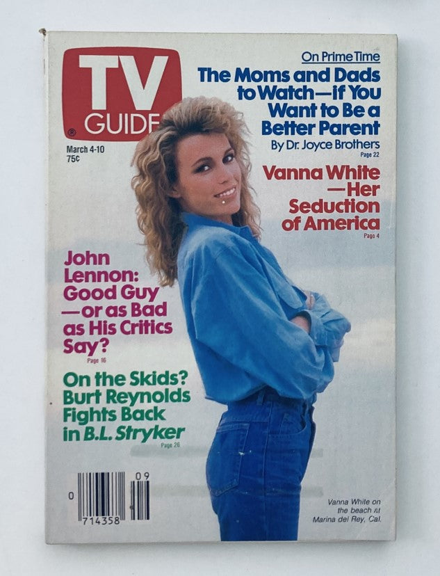 TV Guide Magazine March 4 1989 Vanna White and John Lennon Central PA Ed.