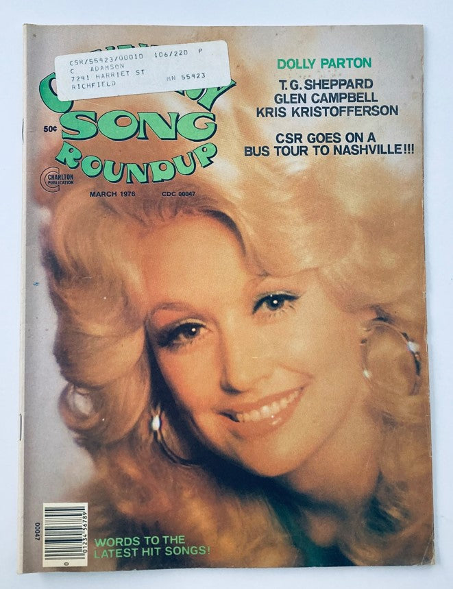 VTG Country Song Roundup Magazine March 1976 Dolly Parton & T.G. Sheppard