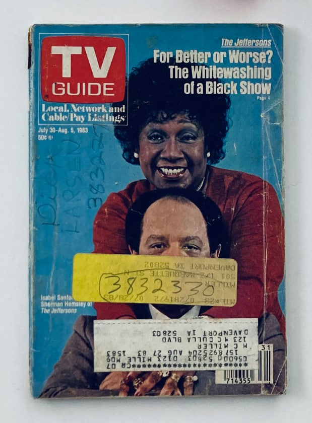 TV Guide Magazine July 30 1983 Sherman Hemsley & Isabel Sanford Iowa Ed.