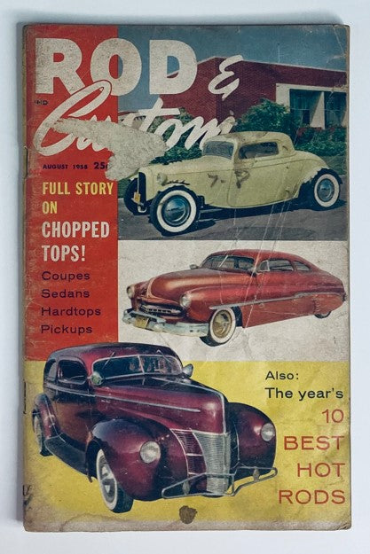 VTG Rod & Custom Magazine August 1958 Full Story on Chopped Tops No Label