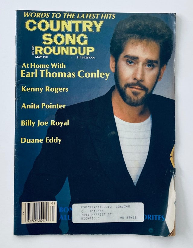 VTG Country Song Roundup Magazine May 1987 At Home with Earl Thomas Conley