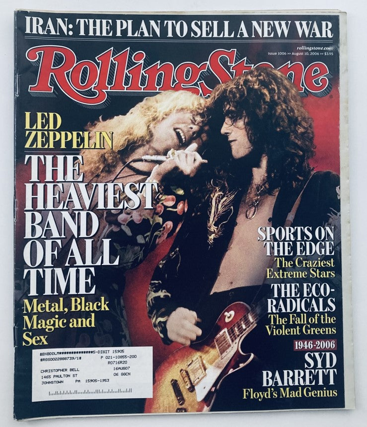 Rolling Stone Magazine August 10 2006 Issue 1006 Led Zeppelin & Syd Barrett