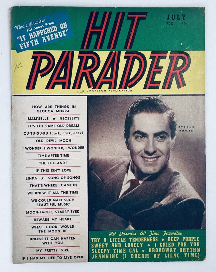 VTG Hit Parader Magazine July 1947 Tyrone Power & Old Devil Moon No Label