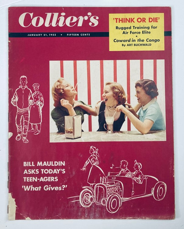 VTG Collier's Magazine January 21 1955 Vol 135 No. 2 Bill Mauldin No Label