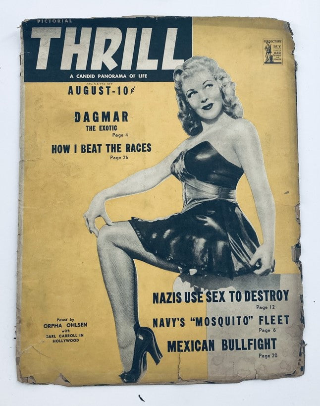 VTG Pictorial Thrill Magazine August 1942 Vol 1 No. 6 Orpha Ohlsen No Label