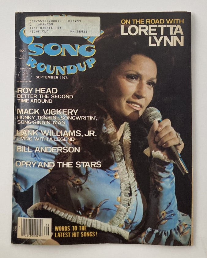 VTG Country Song Roundup Magazine September 1978 Loretta Lynn & Roy Head