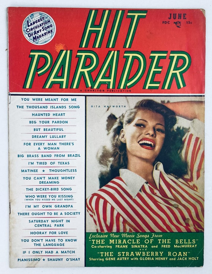 VTG Hit Parader Magazine June 1948 Vol 5 #3 Rita Hayworth No Label