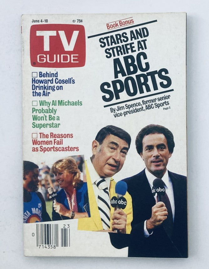 TV Guide Magazine June 4 1988 featuring Howard Cosell on the cover, with a focus on ABC Sports, highlighting articles about behind-the-scenes insights and notable sports figures.