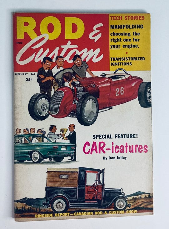 VTG Rod & Custom Magazine February 1961 Car-icatures by Don Jolley No Label