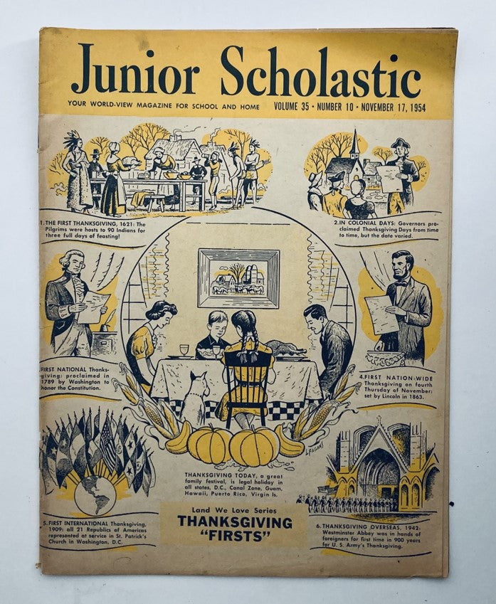 VTG Junior Scholastic Magazine November 17 1954 Thanksgiving Firsts No Label